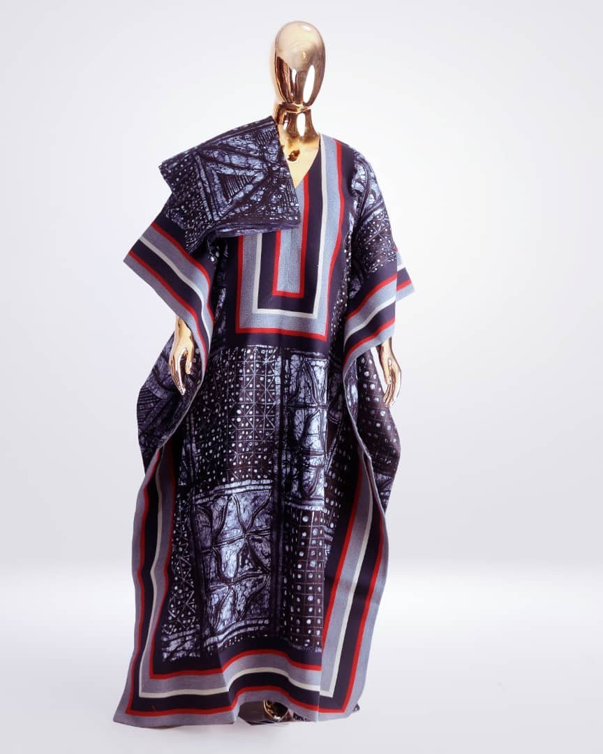 Navy Patterned Kaftan