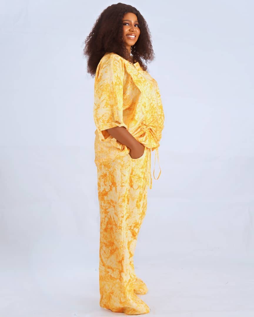 Yellow Adire Two-Piece