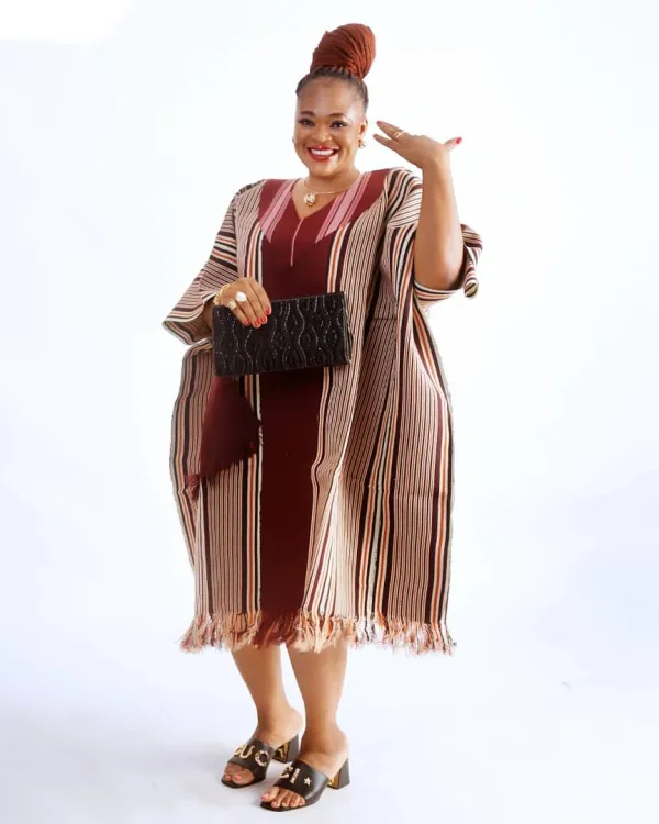 Brown Stripe Kimono Wrap