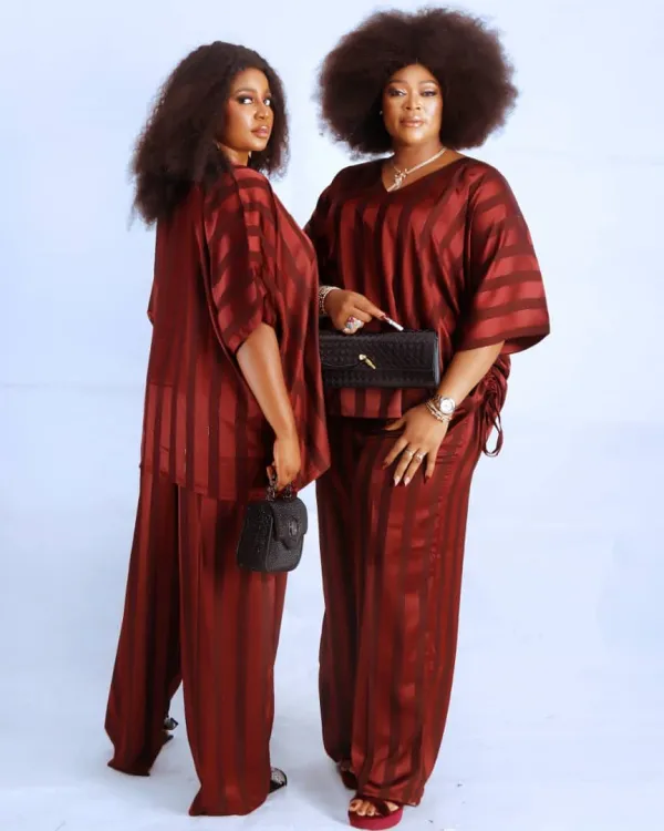 Burgundy Stripe Two-Piece