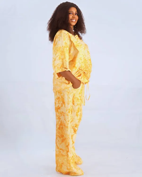 Yellow Adire Two-Piece