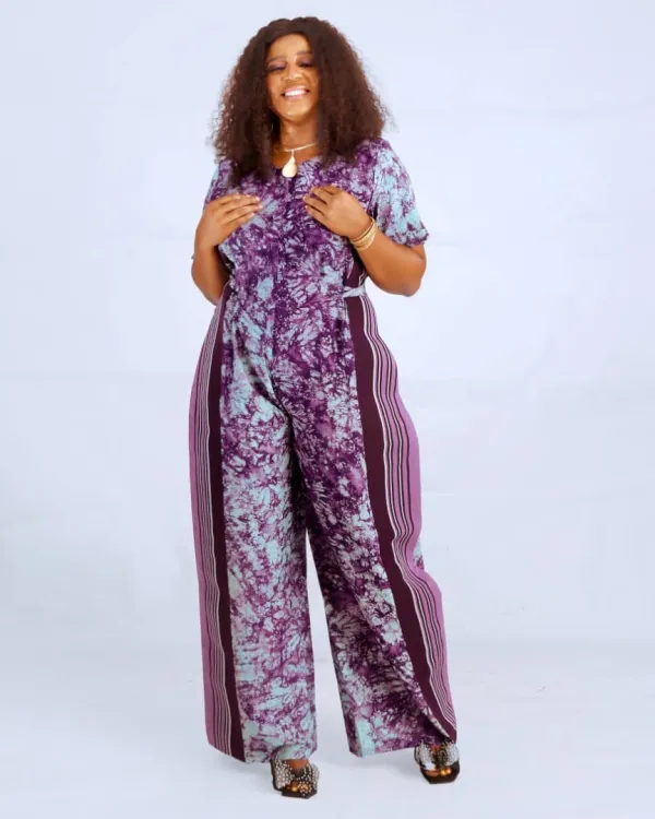 Purple Adire Jumpsuit